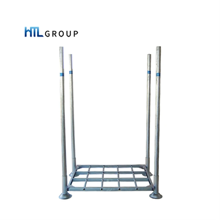 Heavy duty portable warehouse storage detachable stackable steel pallets with post