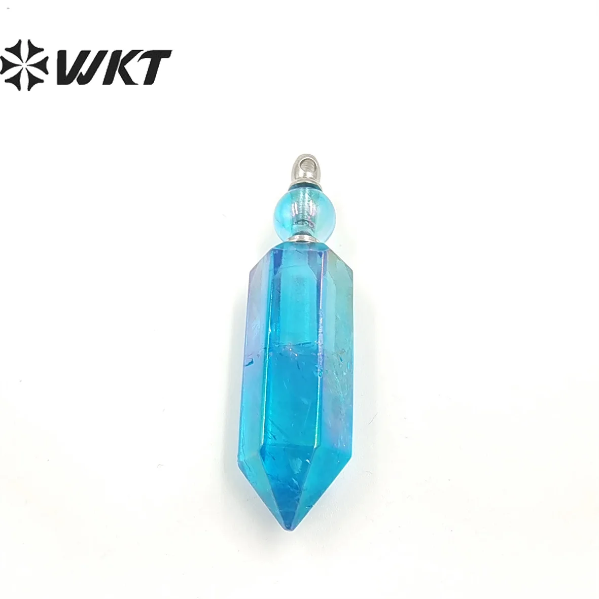 WT-P1785 красочные из натуральной кожи и синий шестиугольная Призма камень кулон модного авангарда с украшением в виде кристаллов кварца
