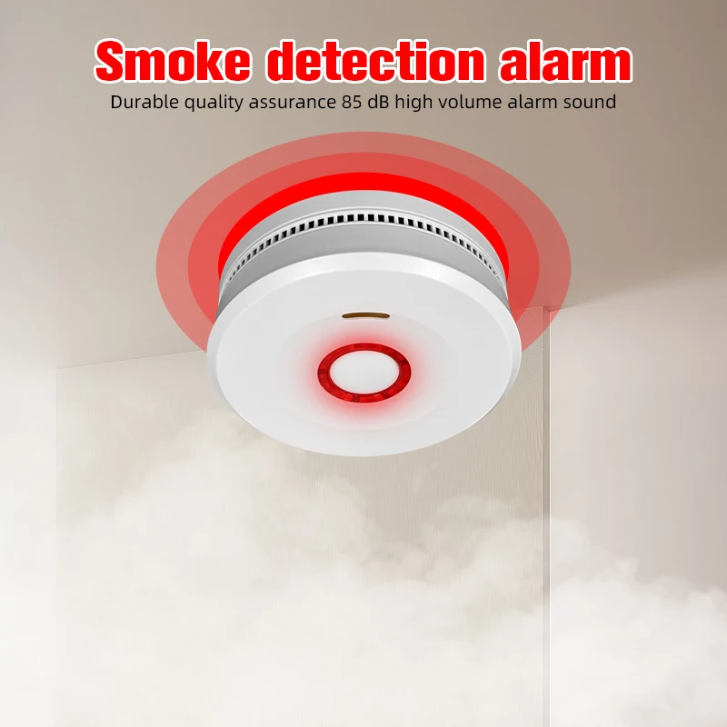 Hot Sell Fire Bell Sounder Detection Wireless 85Db Smoke Leak Alarm Sensor Plastic Cover Fire Alarm Smoke Detector Manufacturer