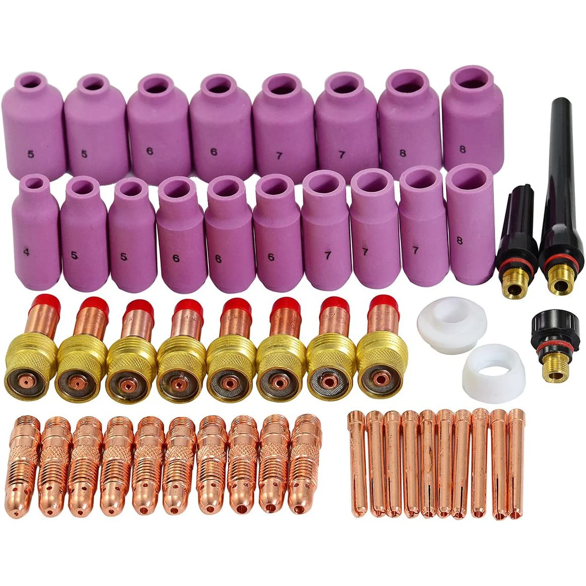 2022 HAILI brand TIG Gas Lens Collect Body Consumables Kit Fit QQ300 SR WP 17 18 26 TIG Welding Torch 51pcs