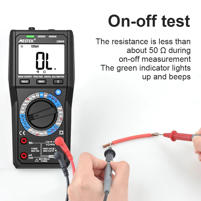 DM96 Digital Multimeter Small Pocket Counts AC/DC Volt Amp Ohm Diode Continuity Tester Ammeter Voltmeter Multimeter