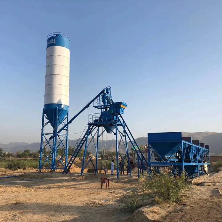Mix ready Concrete Batching Plant concrete mixer plant concrete making line with 100 ton cement silo
