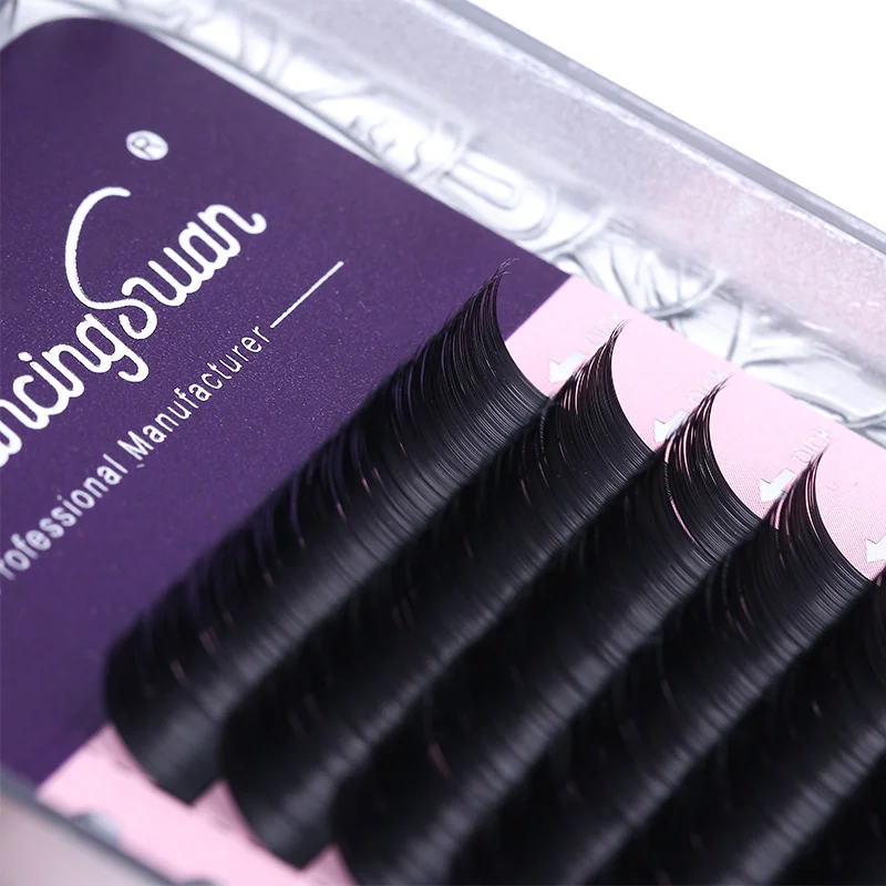 high quality private label individual mink eyelash extension 0.10 0.15 0.20 D B DD C CC Curl  Ellipse Flat Eyelash