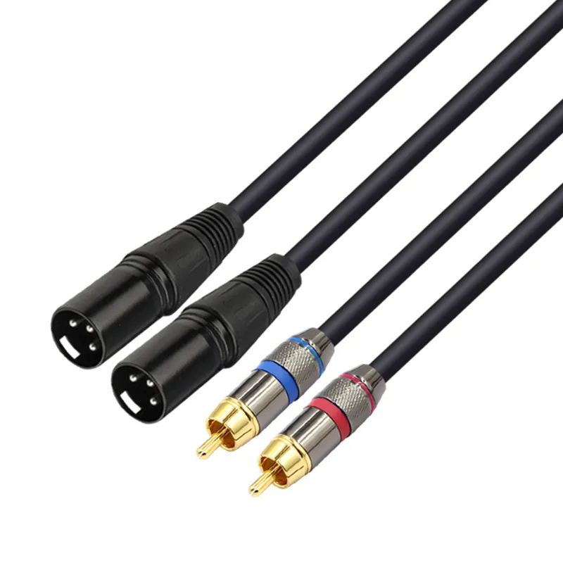 RCA to XLR Adapter Cable 1.5m Gold Plated 2RCA Male Plug To 2XLR Female Audio Extension Cable For Mixer Pure Copper Wire