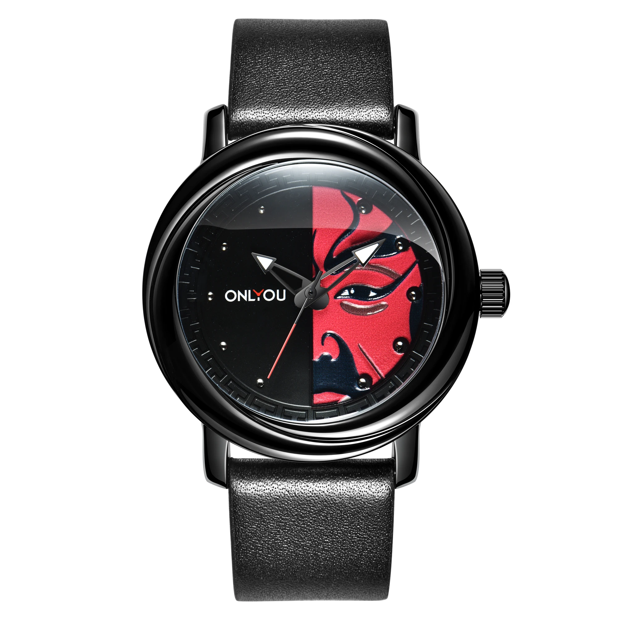 
Onlyou Hot selling quartz watch Factory supply mens watch with Genuine leather strap and japan movement 85036 