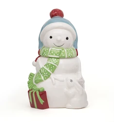 Wholesale Christmas holiday kitchen coffee tea cookie gift ceramic canister jar with 3D handpainting design