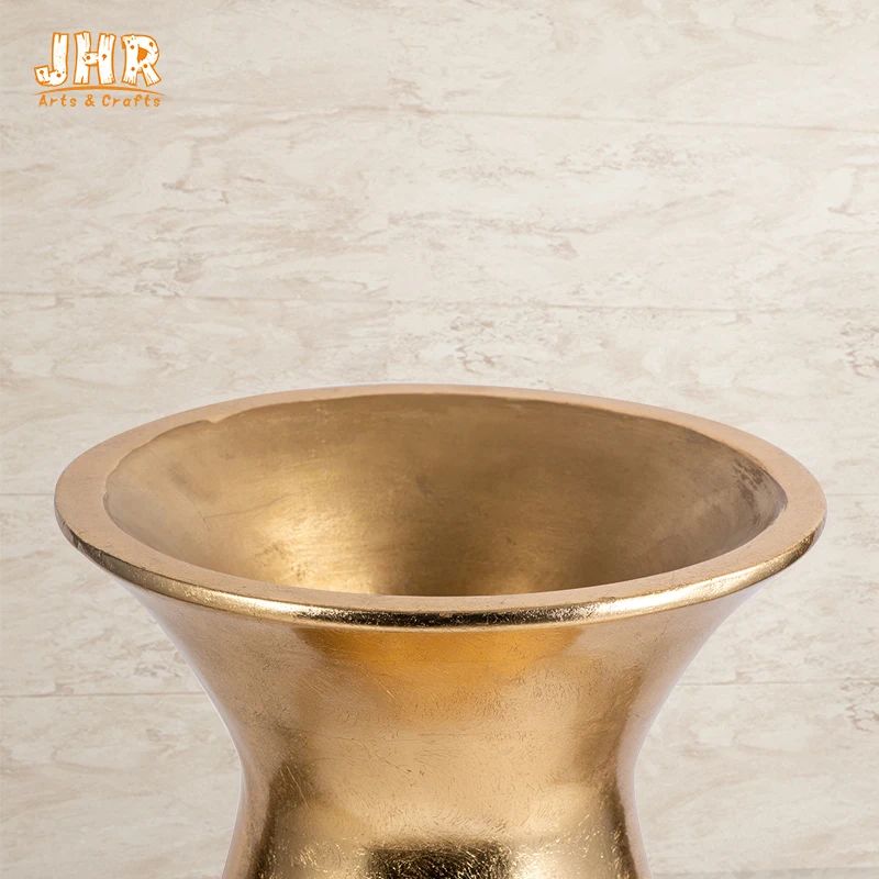Cup Shape Floor Vases Homewares Decorative Items Gold Leafed Fiberglass Table Vases