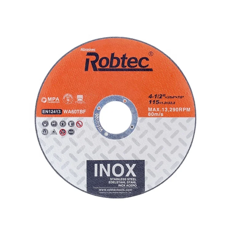 ROBTEC 115 *1.0*22.2mm Abrasive Cutting Wheel EN12413, Abrasive Disc Cutting Wheel For Inox