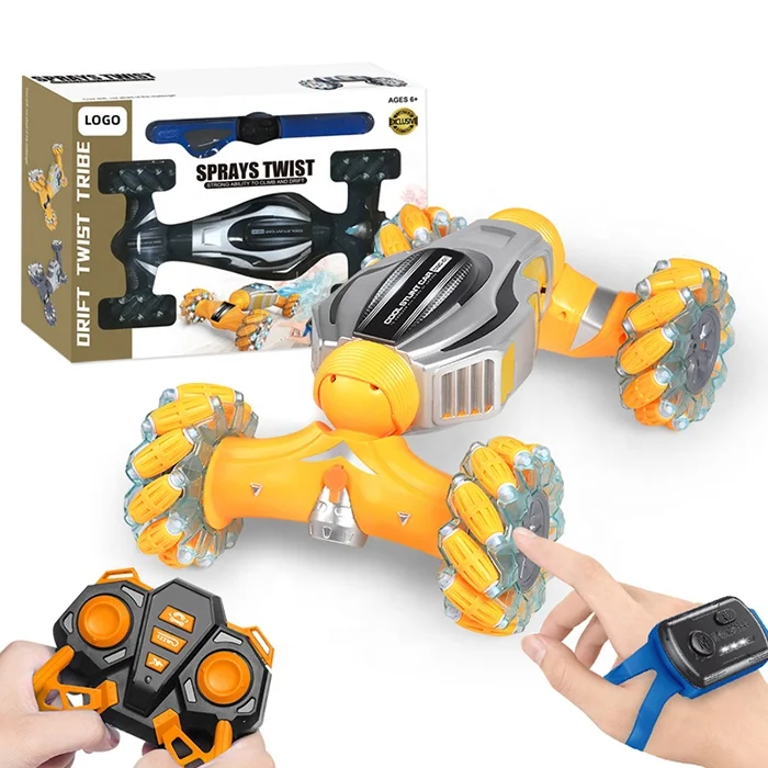 2.4g Dual Gesture Remote Control Kids Rc Toy Rc Off Road Climbing Drift Spray Stunt Car 360 Twist Rc Car With Music And Light