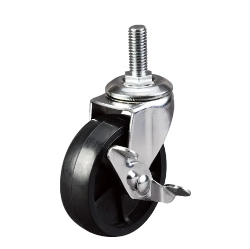 
3 inch Furniture Plastic Swivel Threaded Stem Caster With PU Wheel 