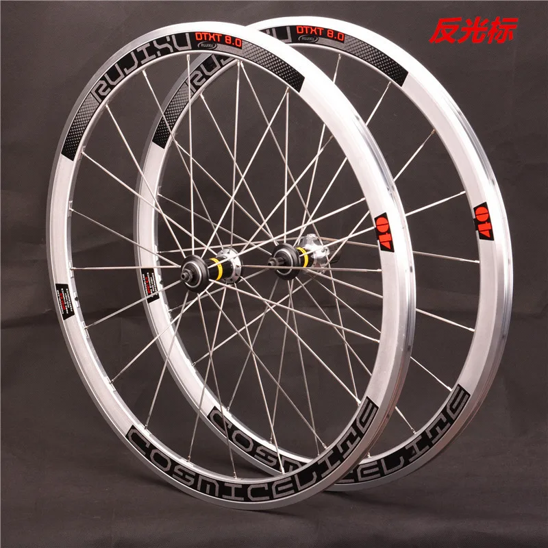 700C retro silver straight pulled flat spoke racing 40mm rims road bike wheelset