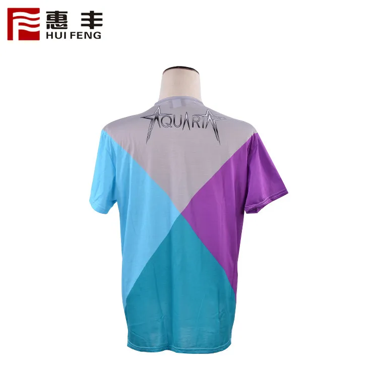 Custom Logo T Shirt Printing Polyester , Custom Sublimation 90% Polyester 10% Spandex T Shirt Full Print