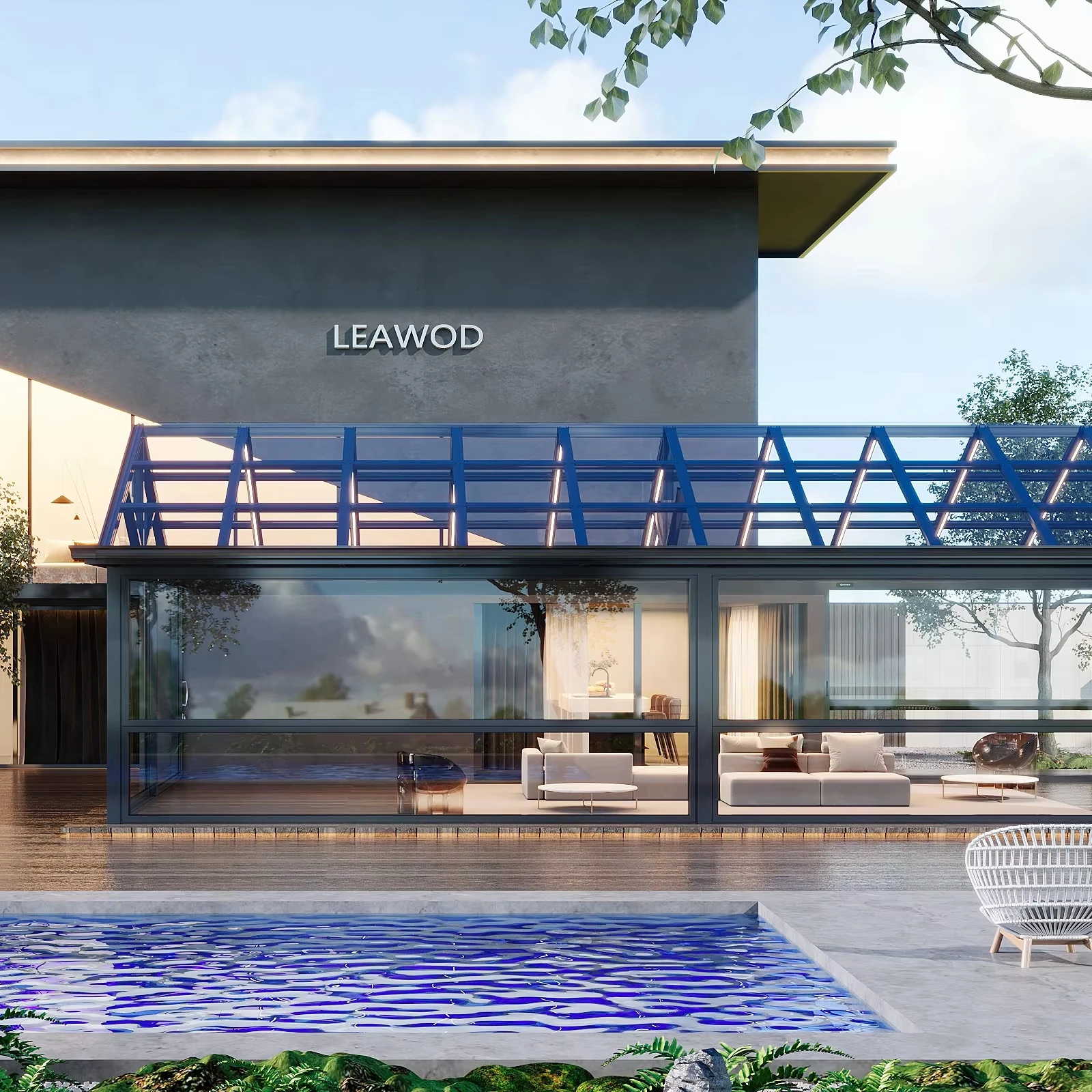 glass house winter garden aluminum luxury customization freestanding aluminum sunroom