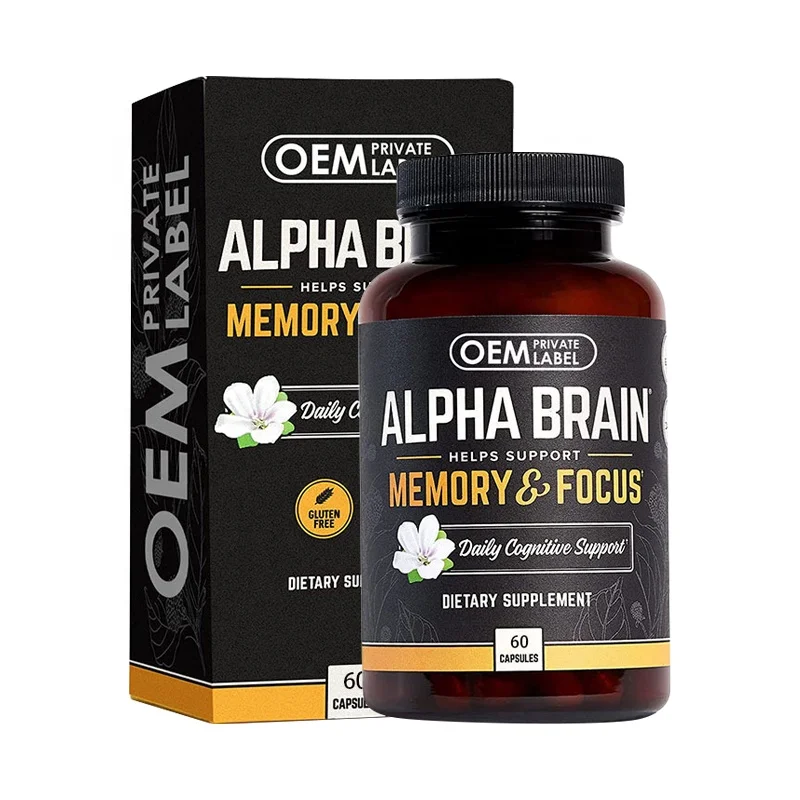 Factory hot selling OEM improves memory concentration nootropics promotes intelligence and brain power alpha brain capsule
