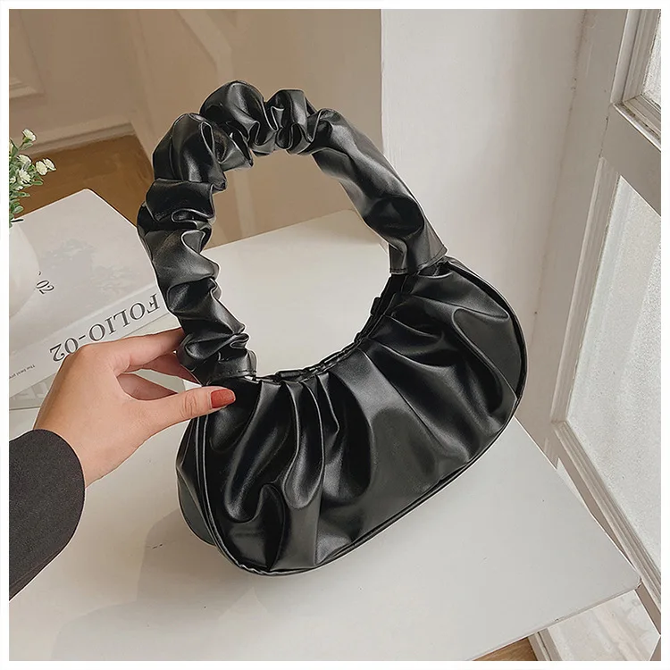 2024 New Korean Fashion Single Shoulder Bags for Women French Style Dumpling Tote Bag Fashionable Folded Handbag Underarm Bag