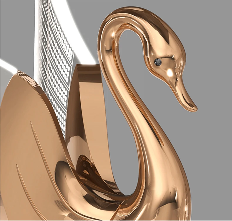 Home decorative luxury wall lamp indoor swan shape modern wall lamp Golden Plated sconce wall light