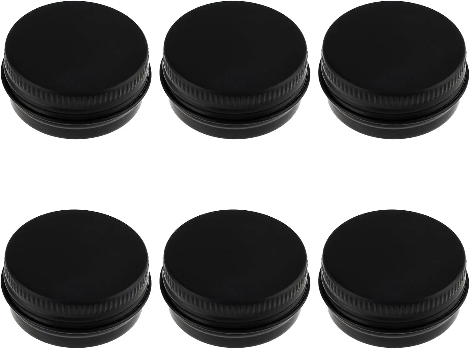 Custom Matte Black Round Skincare Container Empty Screw Metal Box Cosmetic Packaging Storage Balm Tin Aluminum Jar