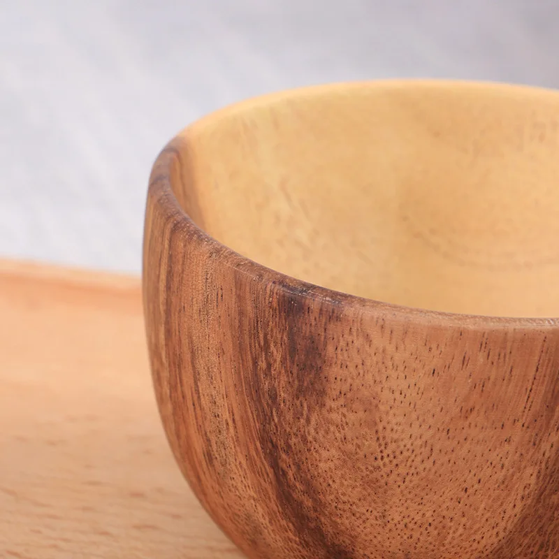 Acacia Kitchen Tableware Teak European Noodle Soup Rice Serving Natural Wholesale Small Mini Salad Set Acacia Wooden Bowl