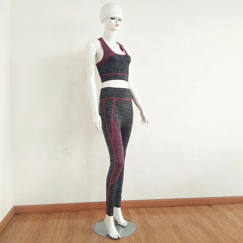 
Ladies seamless knitted top bra legging sports wear fitness clothes sexy yoga wear set 