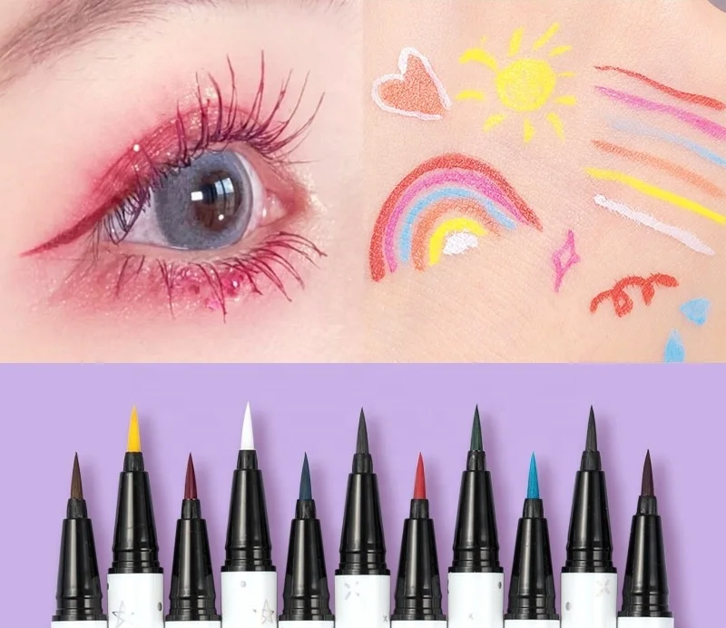 2021 New Design Self black liquid Adhesive Eyeliner Private Label color eyeliner adhesive Magic Diamond Eyeliner Pen