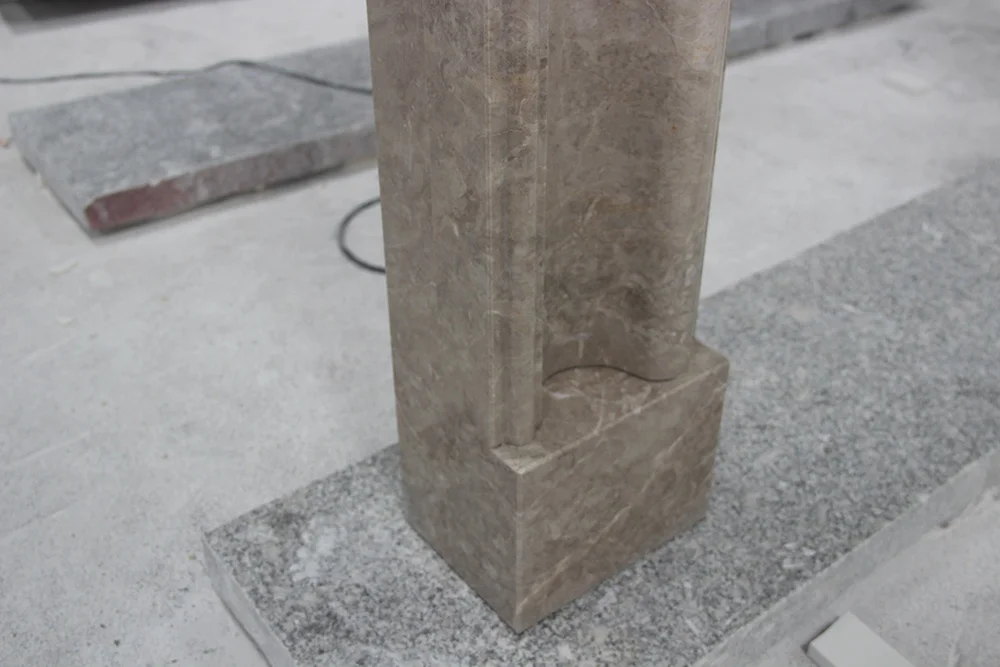 Turkish Dora Cloud Anatolian Grey Natural Marble Artisan Fireplaces Surround