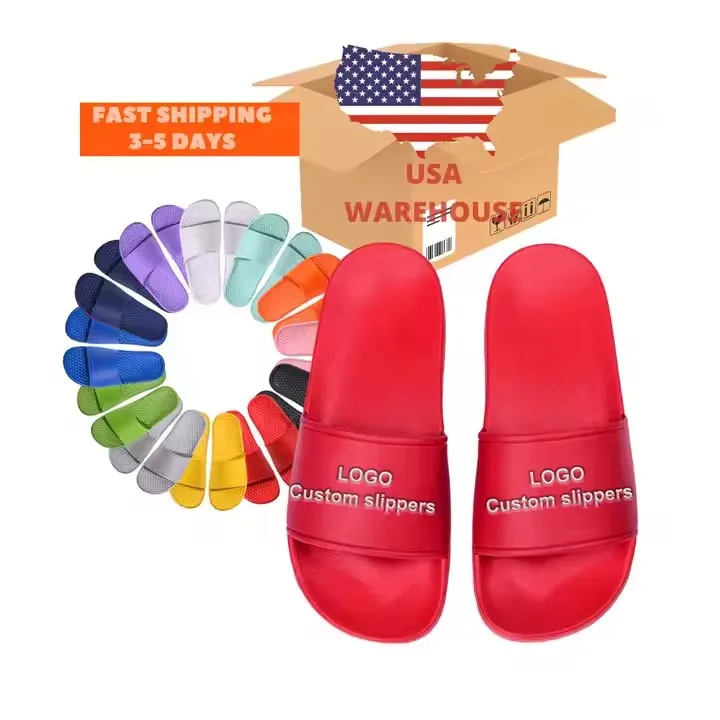 Wholesale Factory Price Black Unisex Men Women Custom Logo Blank Slides Slippers Footwear