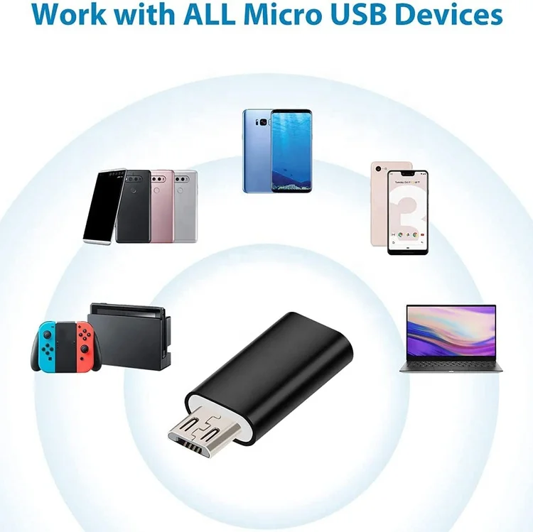 USB Type C Female to Micro USB Male adapter Convert Connector Support Charge Sync for Galaxy