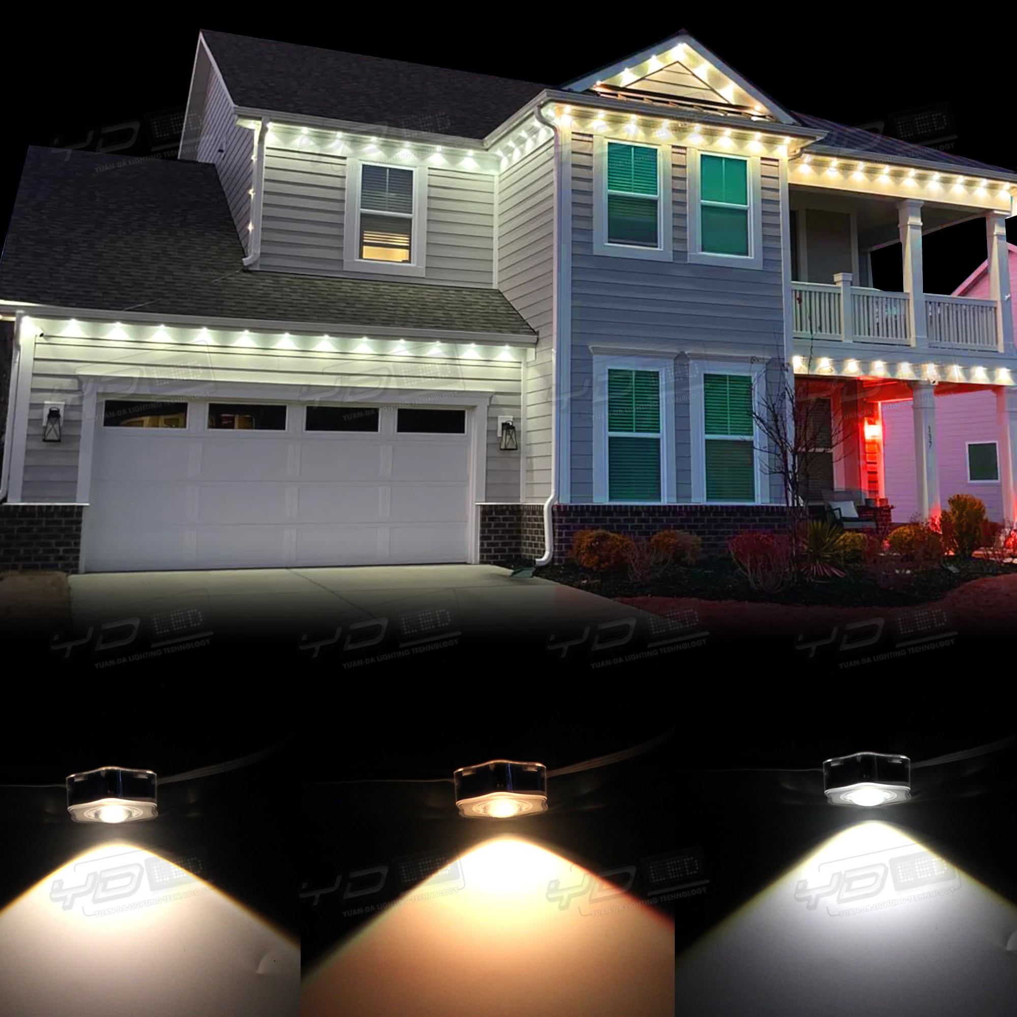 Smart Outdoor Waterproof Point Lights 5 in 1 RGBIC led permanent outdoor lights for the home with wifi control