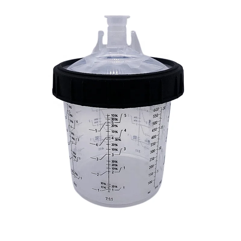 600ml Disposable Car Spray Gun Auto Spray Calibrated Painting Cups Plastic Pps Cups