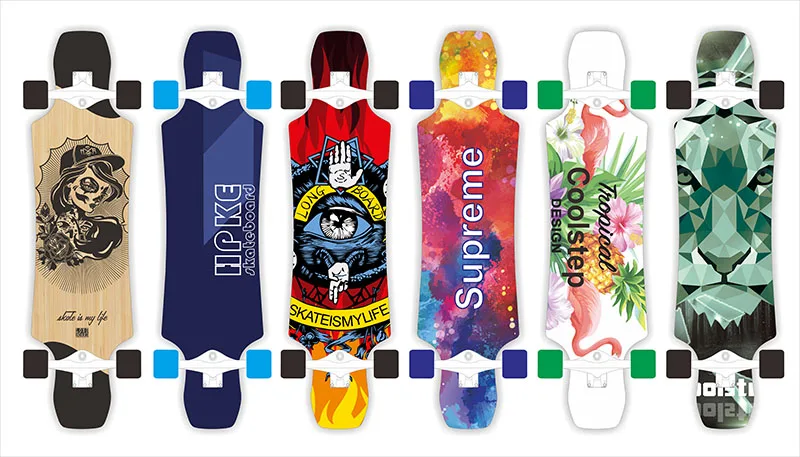 7 inch 8 ply hard rock Canadian maple skateboard Professional custom Speed control skateboard decks ABEC-9 Bearing PU Wheels