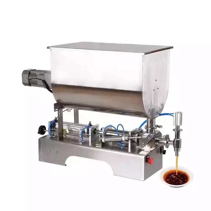 500U Horizontal Pneumatic U-Type Mixing Sauce Filling Machine Honey Tomato Sauce Filling Machine