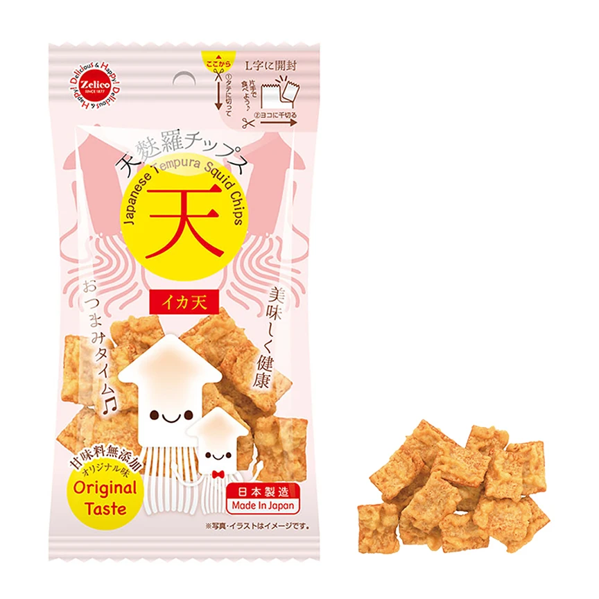 
Japanese original taste mix tempura dried squid chips sea food snack 