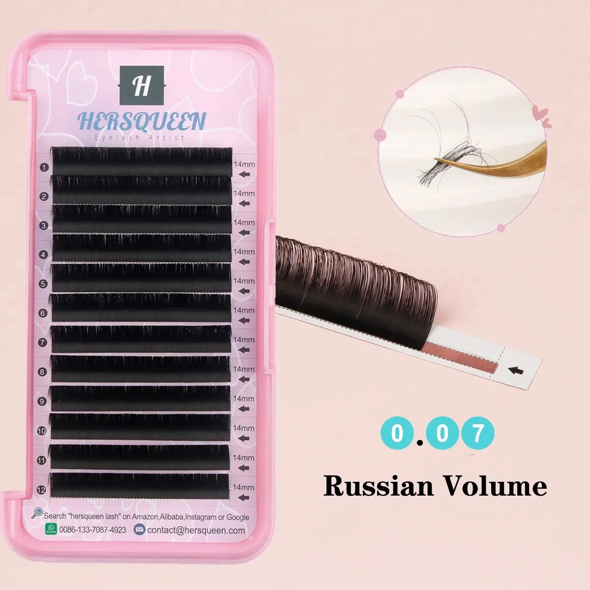 0.07 Russian Volume Eyelash Extensions Kim K Natural Fluffy Lashes Wispy Volume Lashes Silky Soft Matte Black Eyelash Extensions