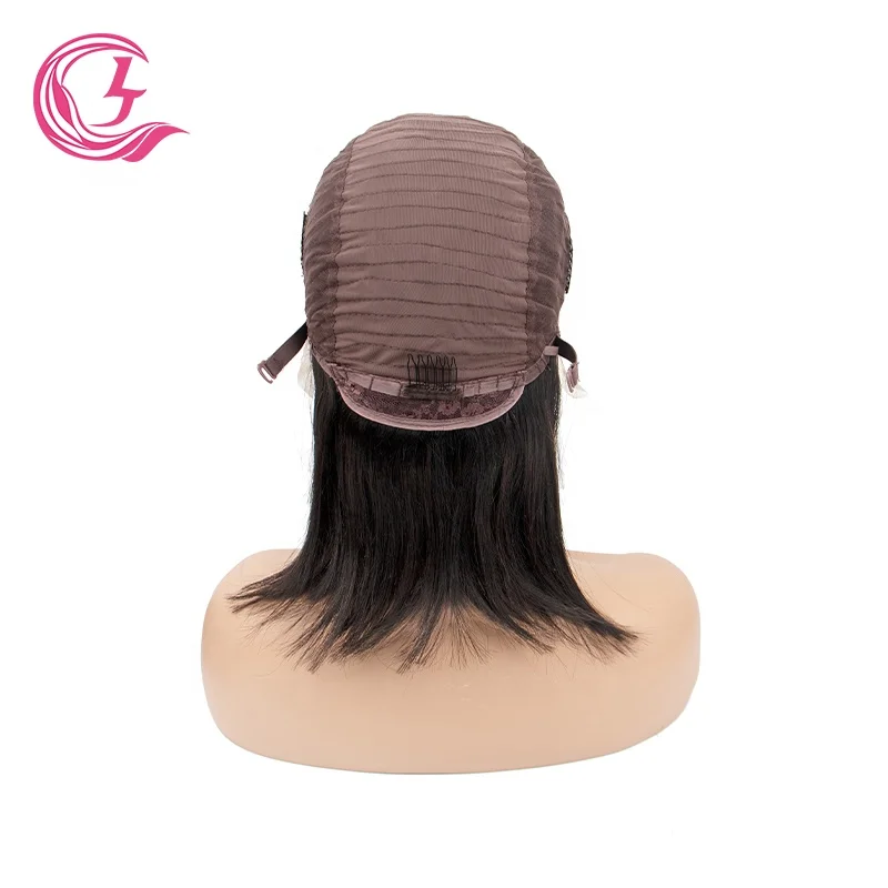 Clj Wholesale Perruque Raw Virgin 100% Human Hair Lace Closure Bobo Wigs Brazilian Black 13X4 8 In Straight 40 In Wig For Woman