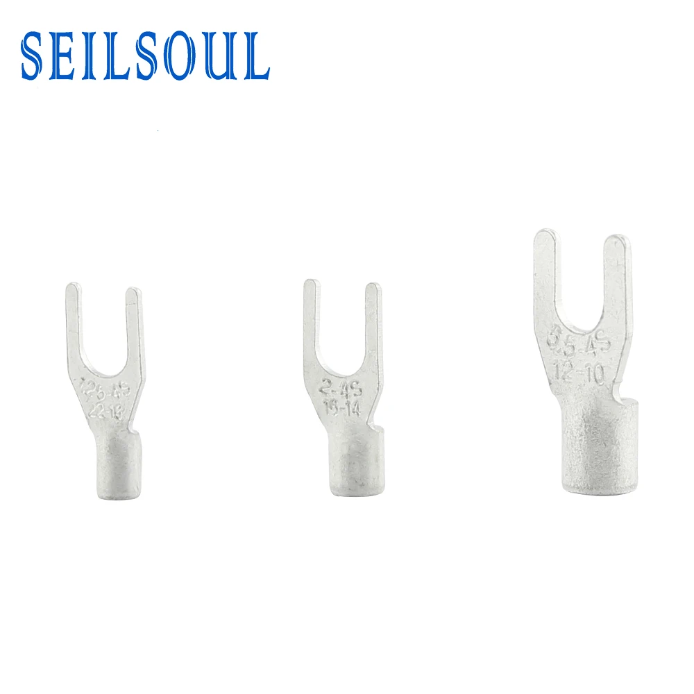 Copper bare Non Insulated lugs SNB series Screw Terminal U Type Cable Wire Electrical Fork Spade Crimp Terminal Connectors