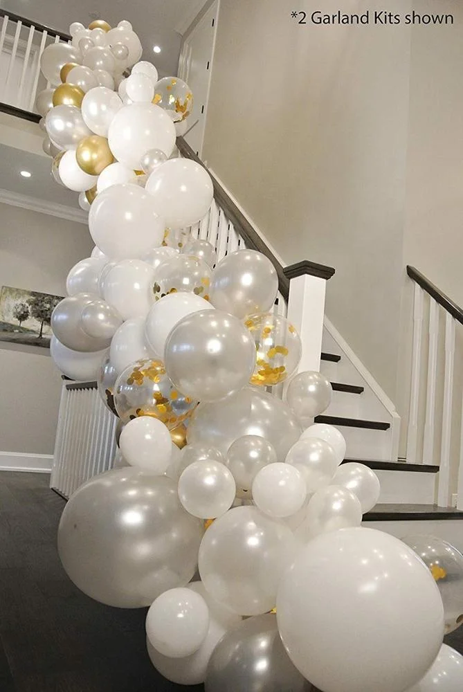 Umiss Paper Balloon Arch & Garland Kit | Pearl White,Baby Shower, Graduation decoration,wedding party