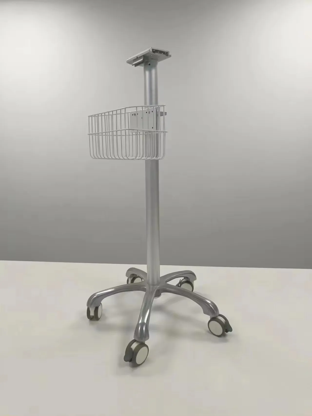 Amain Medical aluminum alloy monitor stand ECG Nursing cart workstation Stainless steel patient monitor trolley cart