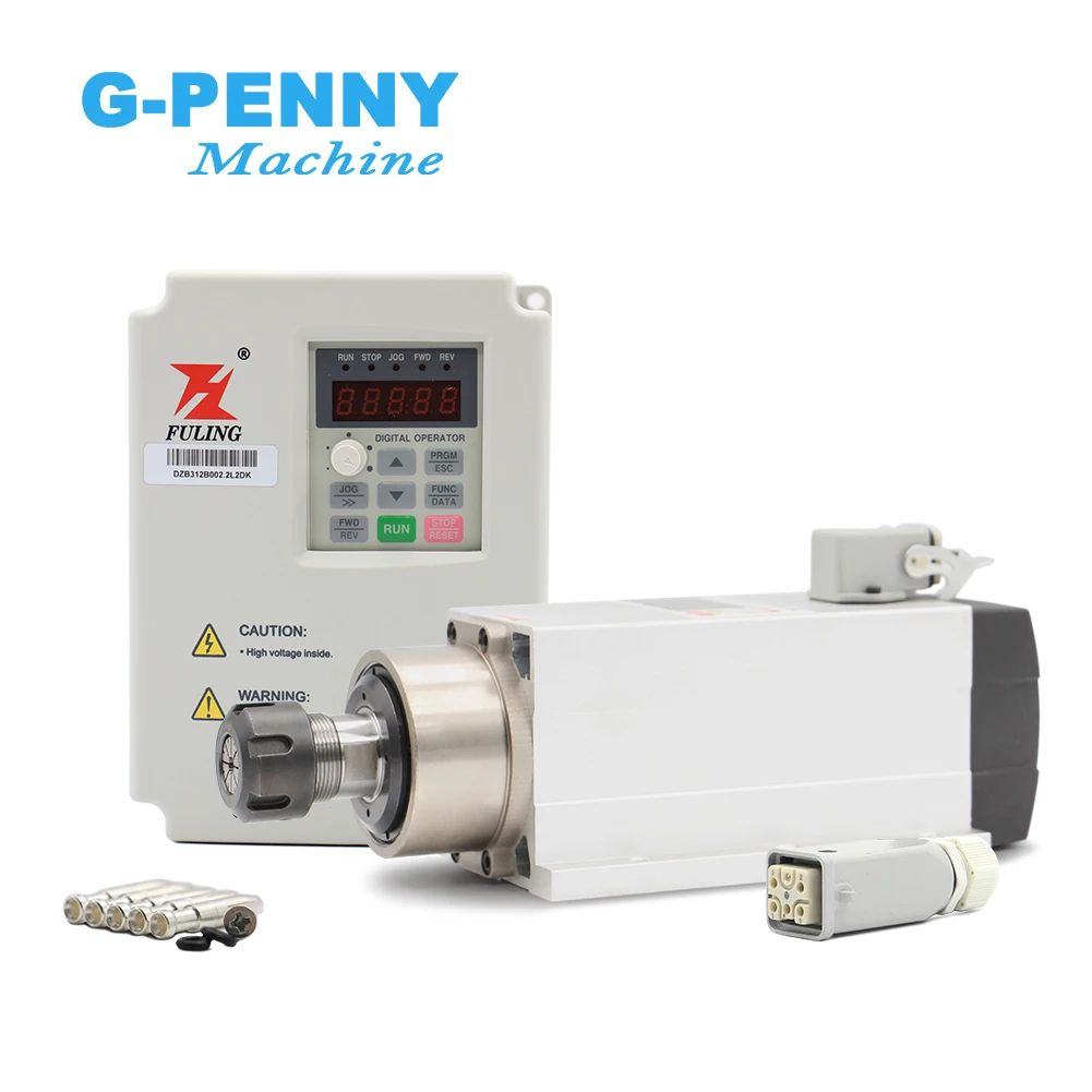 Новое поступление! 2.2kw ER25 220v/380v с воздушным охлаждением двигателя шпинделя фланцем 4 шт Керамические подшипники 2.2KW Fuling