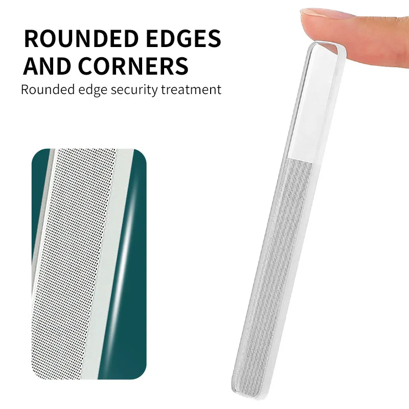 Bulk glass nail files suppliers beauty care tool smooth finish shiner polisher nail filer with white case