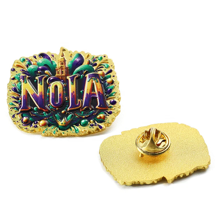 No Minimum Gold Plated Metal Pin Custom UV Print Badge Soft enamel lapel pins custom engraved Letter Pins for wholesale