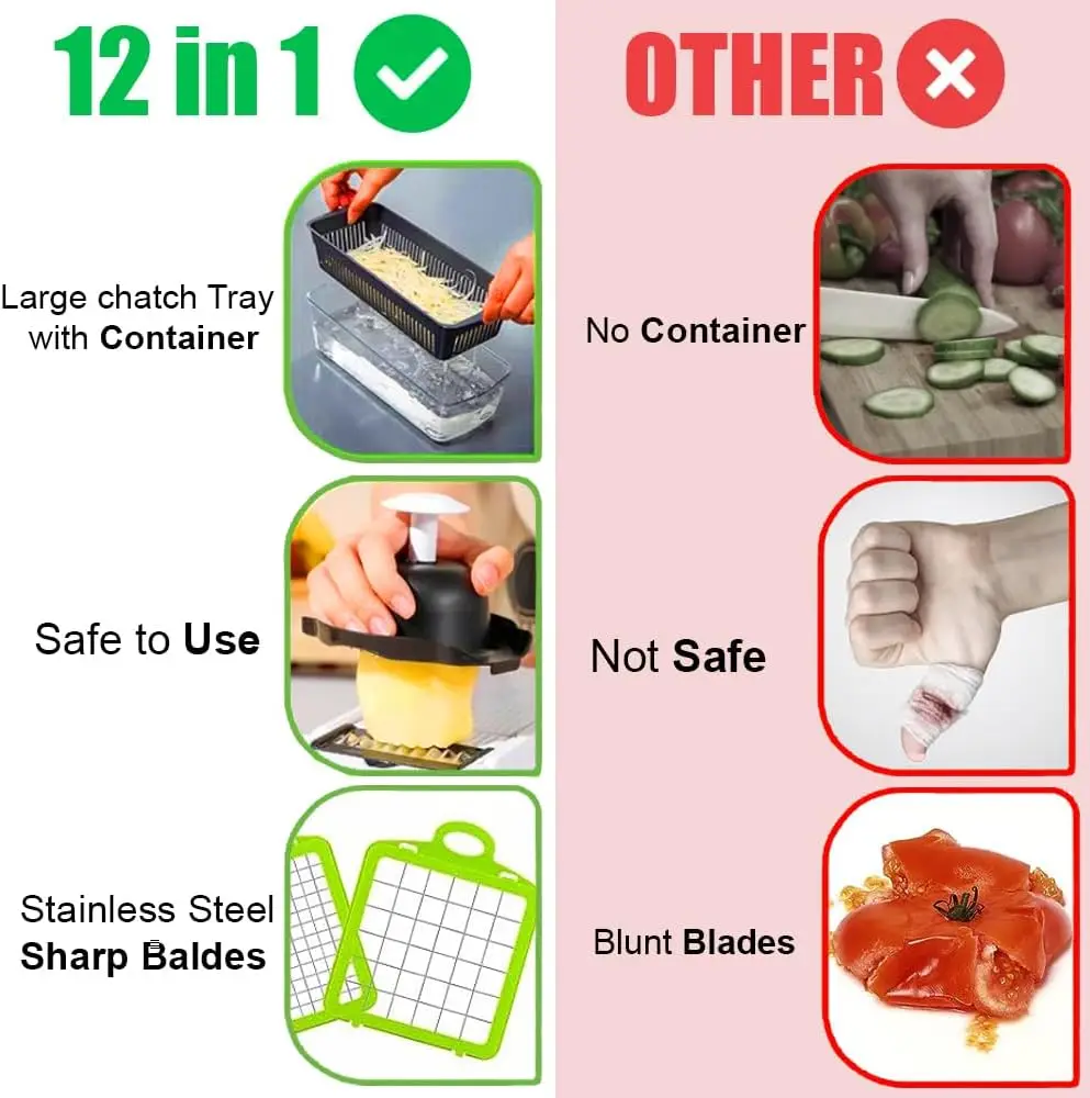 Хит продаж 14 в 1 ручной многофункциональный резак для лука слайсер фруктов Картофелечистка ручная овощерезка