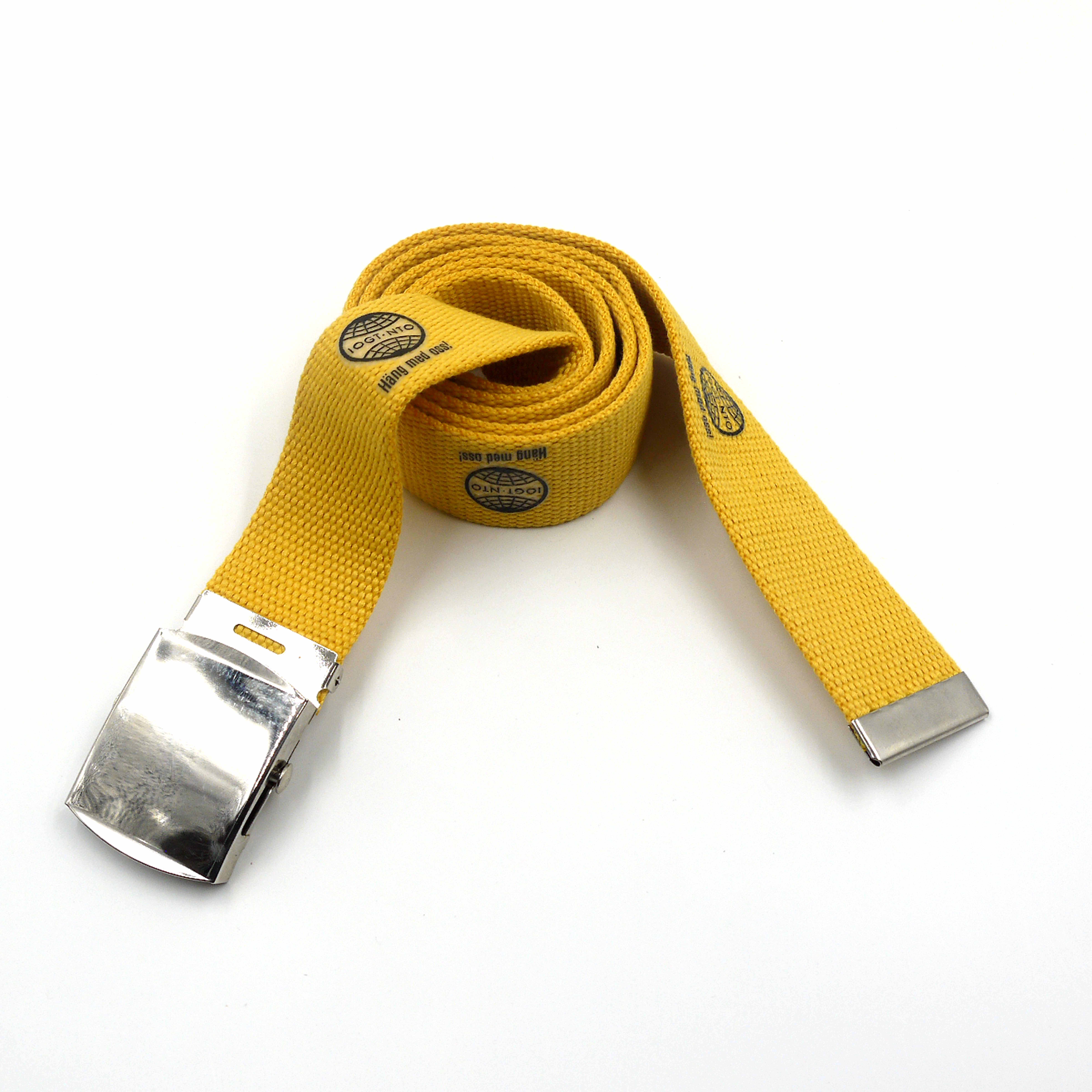 Custom Logo belt Digital Printed Polyester Woven Braided Belt With Hallow Buckle