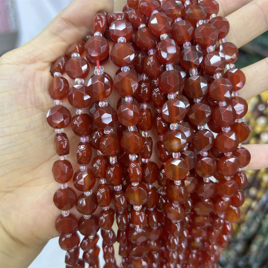 Wholesale Natural Stone 10*10*5mm Circle Faceted Stone Beads Square Beads Gemstone Loose Square Stone Beads for Jewelry Making