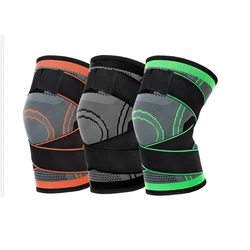 Custom adjustable strap knitted knee support compression weightlifting powerlifting knee sleeve