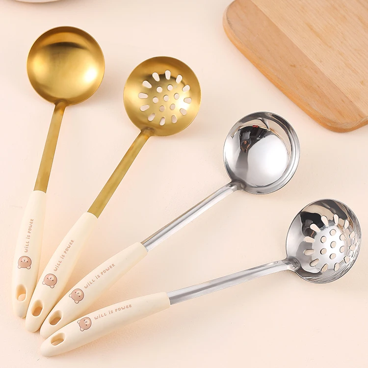 2024 новый продукт набор кухонных ковшей горячий горшок дуршлаг сито из нержавеющей стали термостойкая ручка кухонная утварь