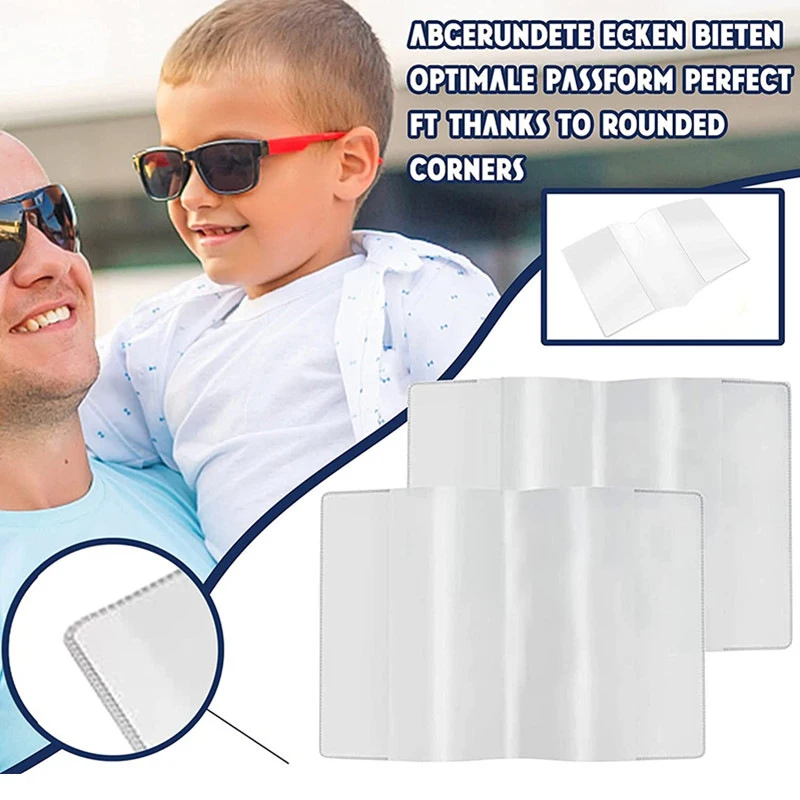Clear Passport Holder Travel Document Organizer PVC Sleeve Protector Credit Card Holder Accessories