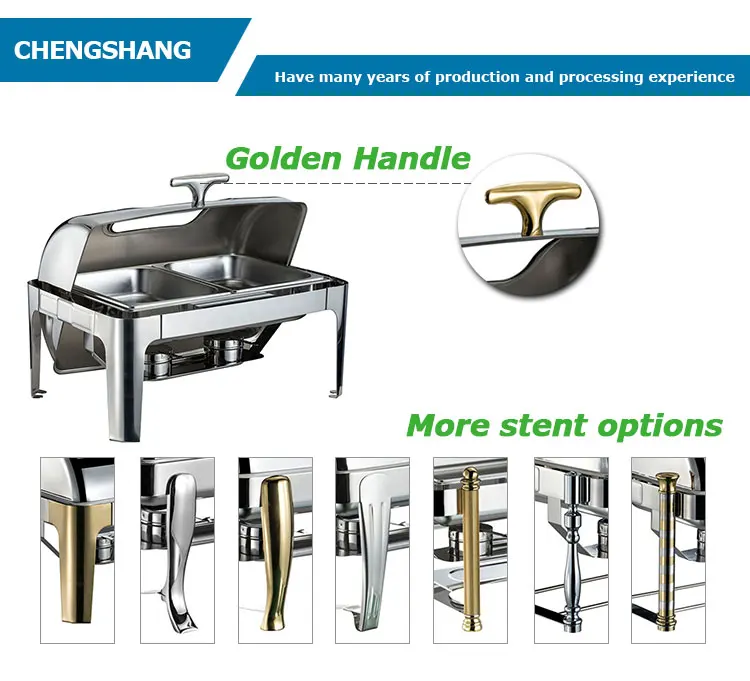 Factory Outlet Chaffing Dishes Buffet Catering Stainless Steel Luxury Chaffing Dishes Set  Thickening Hot Food Display Warmers