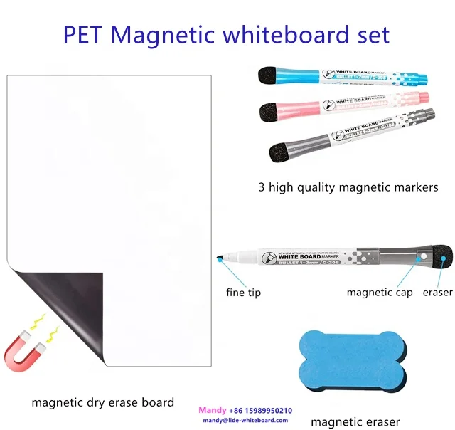 Soft Magnetic Marker Board PET Children Wall Sticker Foldable magnet dry eraser whiteboard