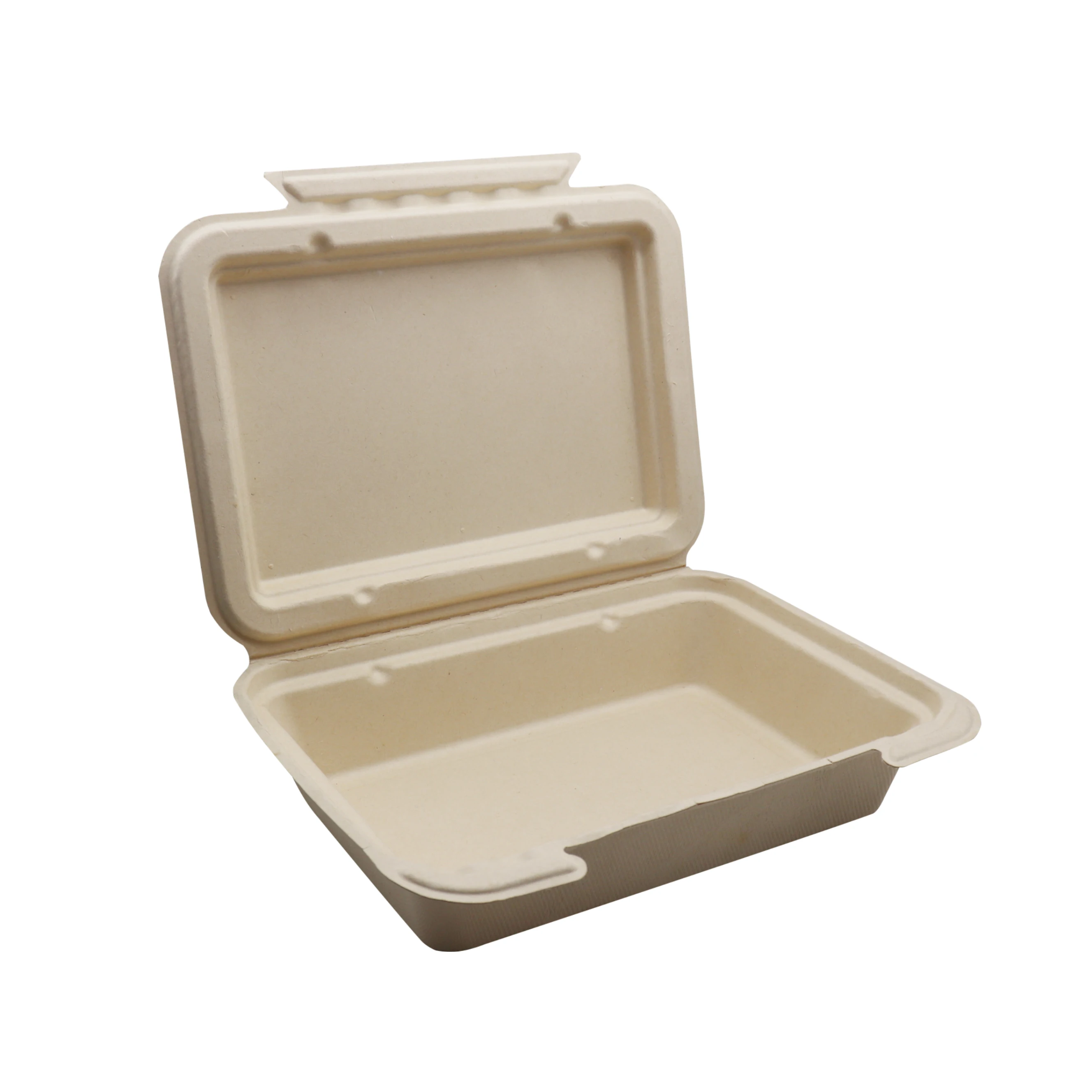Eco-friendly disposable 9x6 inch compostable take away lunch box sugarcane food container