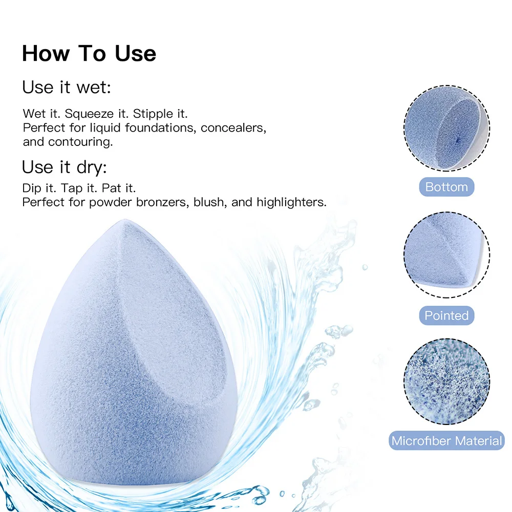 Foundation Pink Face Flocked Blending Latex Free Private Label Powder Puff Velvet Microfiber Super Soft Beauty Makeup Sponge